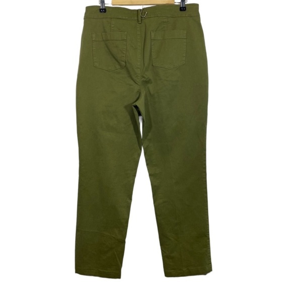 NYDJ Size 10 Pants Utility Cargo Chico Green High Waist Lift Tuck Pockets - Picture 5 of 11